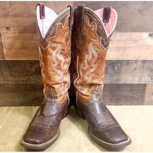 Ariat 10004817 Women's 7B Tan Leather Square Toe Western Cowgirl Riding Boots